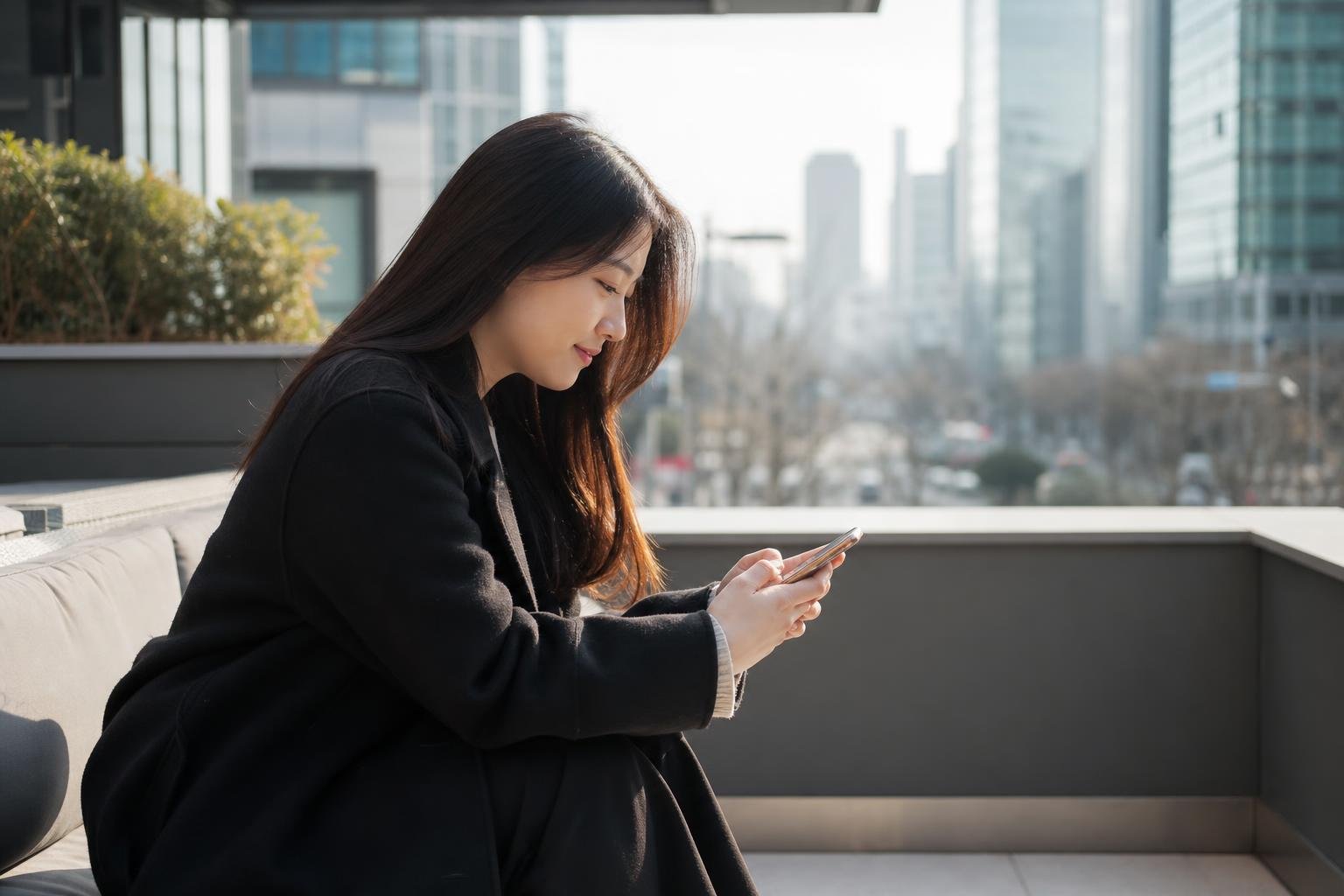 Person typing Hangul laughter and reaction symbols in a casual smartphone conversation